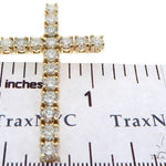 14K YG Prong Diamond Latin Cross Crucifix 58641 - Image 8