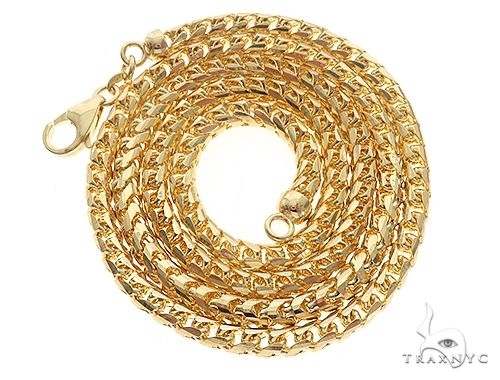 14K Yellow Gold Solid Franco Link Chain 22 Inches 3.9mm   65596 - Image 3
