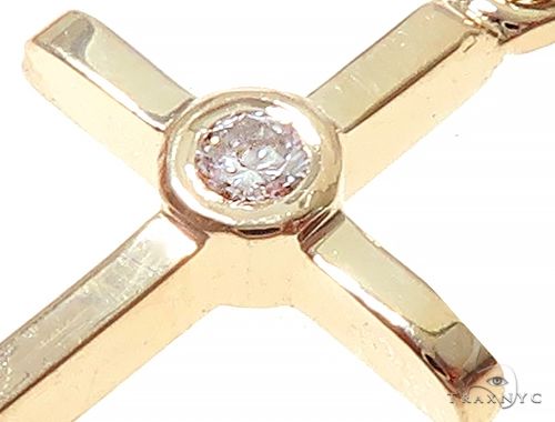 14K Yellow Gold Bazel Cross 65663 - Image 4