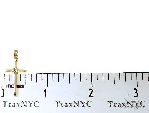 14K Yellow Gold Bazel Cross 65663 - Image 6