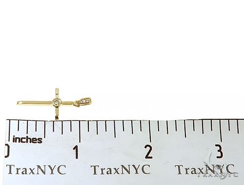 14K Yellow Gold Bazel Cross 65663 - Image 7