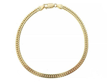 14K Yellow Gold  Double Curb Link Bracelet 8 inches 3.5mm 65195 - Image 1