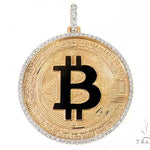 14K Yellow Gold 1.5 Inch Bitcoin Pendant 65124 - Image 1