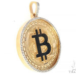 14K Yellow Gold 1.5 Inch Bitcoin Pendant 65124 - Image 2