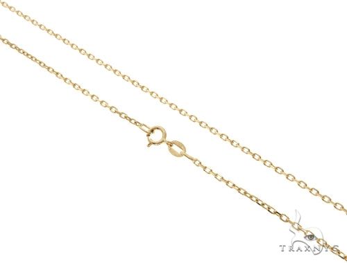 14K Yellow Gold Cable Link Chain 22 Inches 1.4mm   64397 - Image 1