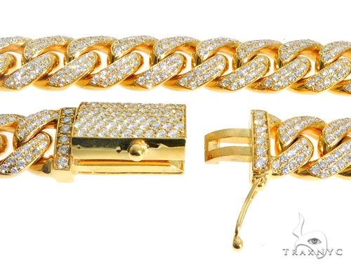 14K Yellow Gold 26 Inches Diamond Chain with Custom Diamond Lock 63947 - Image 6