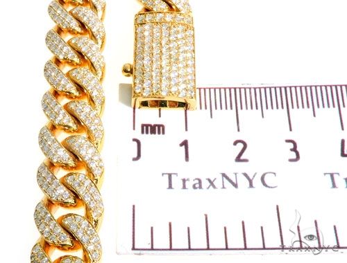 14K Yellow Gold 26 Inches Diamond Chain with Custom Diamond Lock 63947 - Image 8