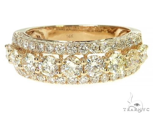 14K Gold 3 Row Diamond Ring 66174 - Image 2