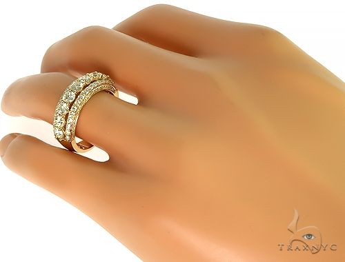 14K Gold 3 Row Diamond Ring 66174 - Image 7