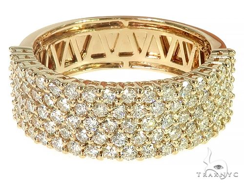 14K Gold 5 Row Diamond Ring 66173 - Image 2