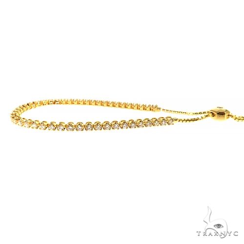 14K Yellow Gold Adjustable Diamond Tennis Bracelet 67406 - Image 2