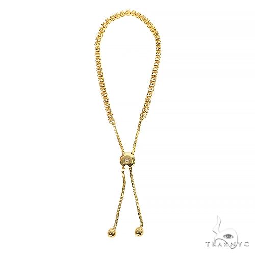 14K Yellow Gold Adjustable Diamond Tennis Bracelet 67406 - Image 3
