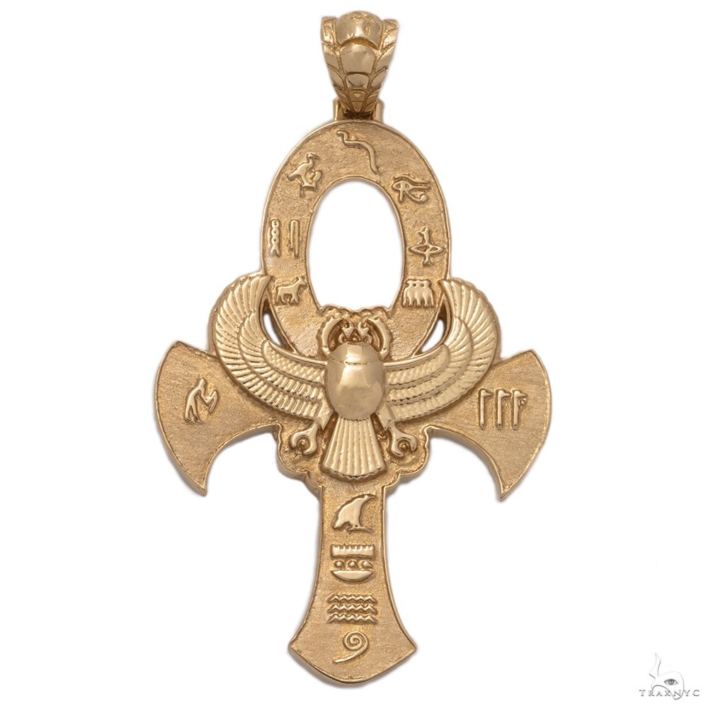 14K Yellow Gold Ankh Pendant 69752 | TraxNYC