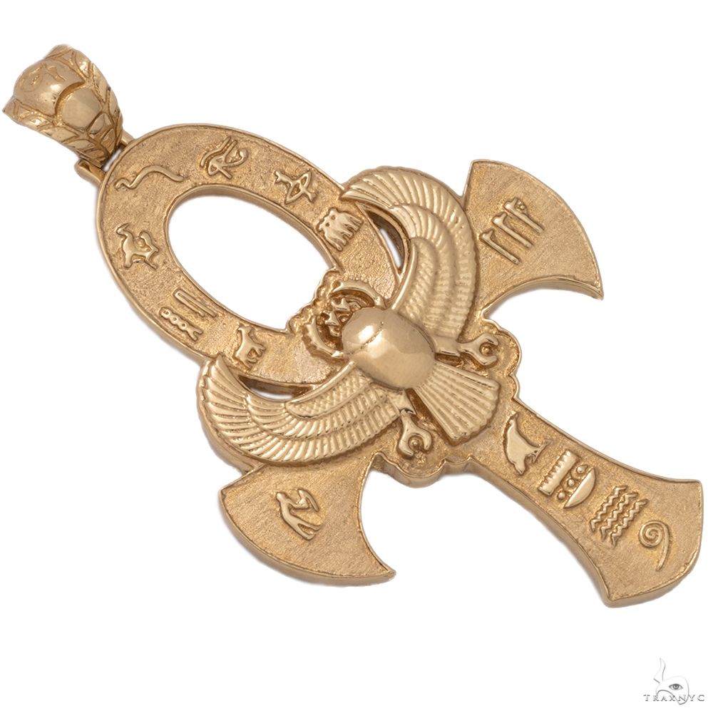14K Yellow Gold Ankh Pendant 69752 | TraxNYC