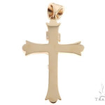 14K Yellow Gold Bezel Diamond Jesus Christ Crucifix 64684 - Image 3