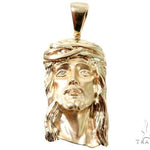 14K Yellow Gold Bezel Diamond Jesus Piece 64010 - Image 1