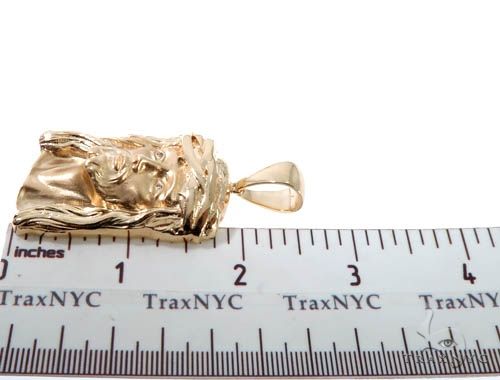 14K Yellow Gold Bezel Diamond Jesus Piece 64010 - Image 6