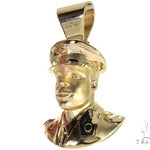 14K Yellow Gold Bezel Diamond Patriot the American Soldier Charm Pendant 63309 - Image 5