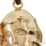 14K Yellow Gold Bezel Diamond Virgin Mary Charm Pendant 63966 - Image 3