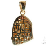 14K Yellow Gold Bezel Diamond Virgin Mary Charm Pendant 63966 - Image 4