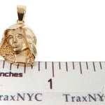 14K Yellow Gold Bezel Diamond Virgin Mary Charm Pendant 63966 - Image 7