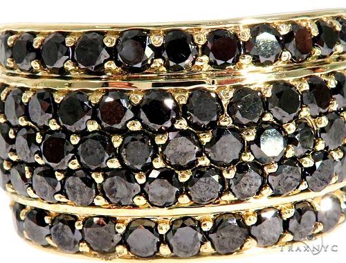 14K Yellow Gold Black Diamond Band, photo 3 of 7