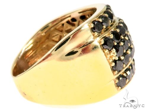 14K Yellow Gold Black Diamond Band, photo 4 of 7