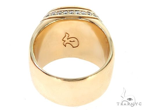 14K Yellow Gold Black Diamond Cushion Cut Pinky Ring, photo 5 of 7