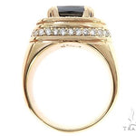14K Yellow Gold Black Diamond Cushion Cut Pinky Ring 65079 - Image 6