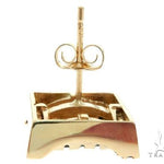 14K Yellow Gold Blue Diamond Single Square Earring 61481 - Image 3