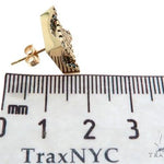 14K Yellow Gold Blue Diamond Single Square Earring 61481 - Image 6