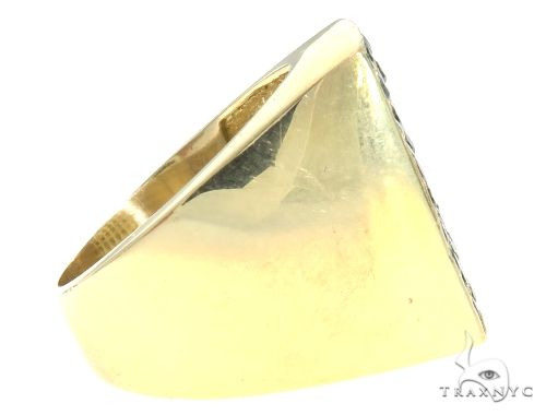 14K Yellow Gold Blue Diamond Square Ring, photo 4 of 8