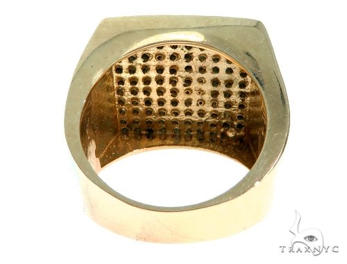 14K Yellow Gold Blue Diamond Square Ring 61503 - Image 5