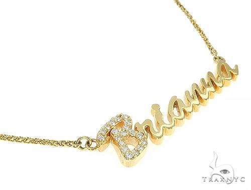 14K Yellow Gold Brianna Dimond Name Pendant 65822 - Image 2