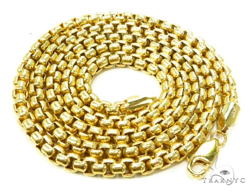 14K Yellow Gold Hollow Round Box Link Chain 20 Inches 3.5mm   36998 - Image 7