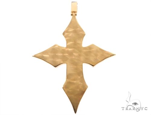 14K Yellow Gold Cross Pendant 64579 - Image 3