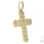 14K Gold Cuban Link Diamond Cross 66168 - Image 2