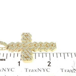 14K Gold Cuban Link Diamond Cross 66168 - Image 7