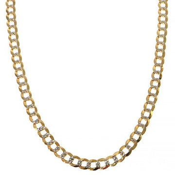 14K Yellow Gold Curb Diamond Cut Solid chain 3.5mm 22 inches 69912 - Image 1