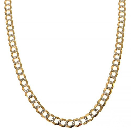 14K Yellow Gold Diamond-Cut Solid Curb Chain 3.5mm 69912
