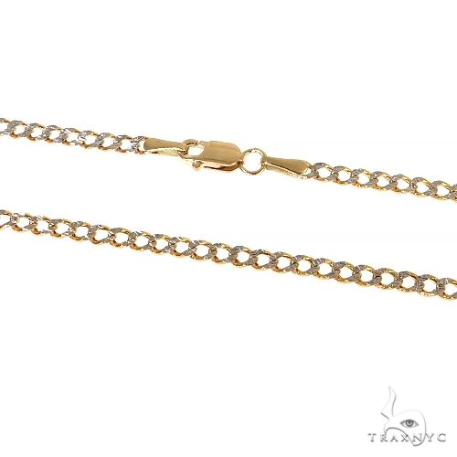 14K Yellow Gold Curb Diamond Cut Solid chain 3.5mm 22 inches 69912 - Image 3