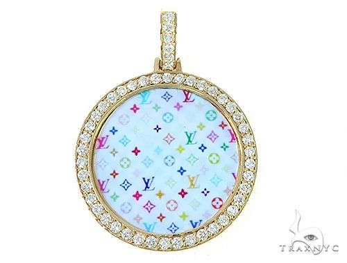 14K Yellow Gold Custom Diamond Holographic Prism Photo Pendant, photo 10 of 10
