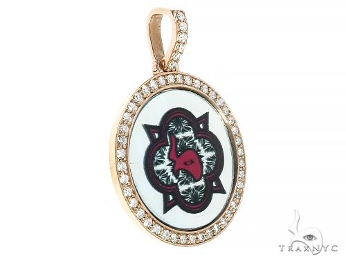 14K Yellow Gold Custom Diamond Holographic Prism Photo Pendant, photo 2 of 10