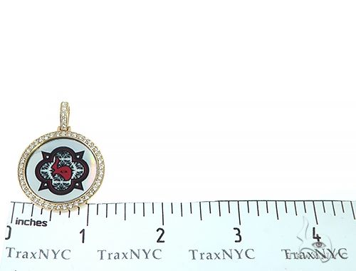 14K Yellow Gold Custom Diamond Holographic Prism Photo Pendant, photo 7 of 10