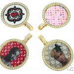 14K Yellow Gold Custom Diamond Holographic Prism Photo Pendant 65758 - Image 8