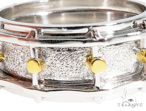 14K Yellow Gold Custom Drum Ring 63995 - Image 3