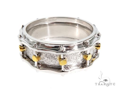 14K Yellow Gold Custom Drum Ring 63995 - Image 4