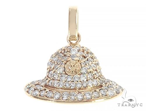 14K Yellow Gold Custom Made Hat Pendant 65286 - Image 1