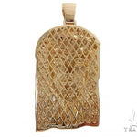 14K Yellow Gold Custom Made Jesus Diamond Pendant With Canary Eyes 65295 - Image 3