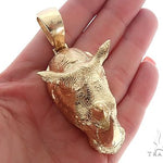 14K Yellow Gold Custom Made Rhino Pendant 65588 - Image 5